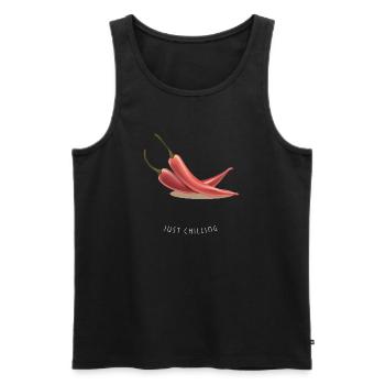 Chili Chillin' – Motif de vacances amusant - Débardeur bio Premium Homme - noir - Devant - Michal (187cm)