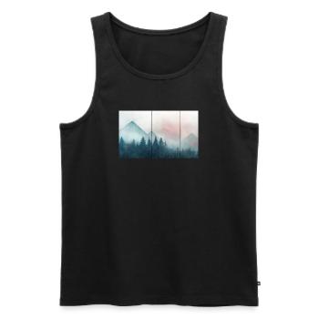 Montagnes Vintage - Débardeur bio Premium Homme - noir - Devant - Michal (187cm)