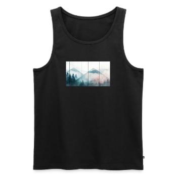 Montagnes Vintage - Débardeur bio Premium Homme - noir - Devant - Michal (187cm)
