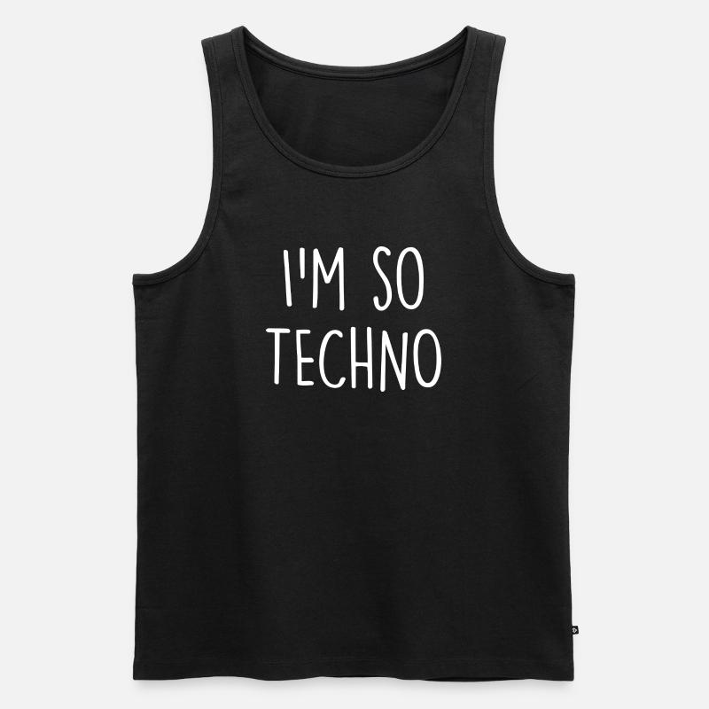 Techno - Männer Premium Bio Tank Top - Schwarz