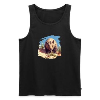 Wombats Wombat - Männer Premium Bio Tank Top - Schwarz - Vorne - Michal (187cm)