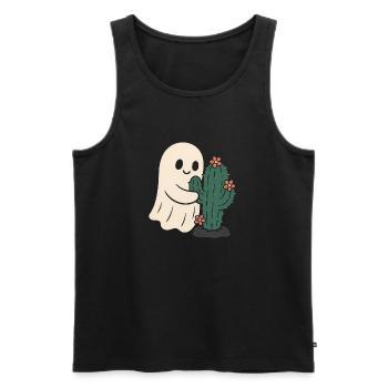 Geist umarmt Kaktus Blumen - Männer Premium Bio Tank Top - Schwarz - Vorne - AI Model Male 178 light (178cm)