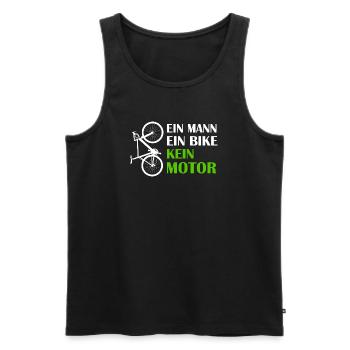 ONE MAN ONE BIKE NO MOTOR Anti E-Bike Road Bike - Men's Premium Organic Tank Top - black - Front - AI Model Male 178 light (178cm)