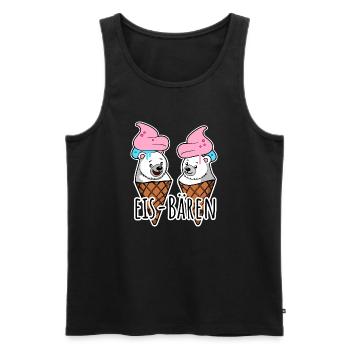 Zwei leckere Eis Bären an der Eisdiele - Männer Premium Bio Tank Top - Schwarz - Vorne - AI Model Male 178 light (178cm)