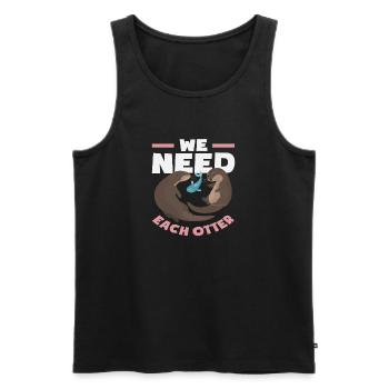Sea Otter We Need Every Otter - Men's Premium Organic Tank Top - black - Front - Michal (187cm)