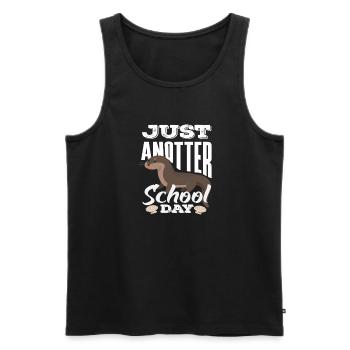 Seeotter Cartoon School Day - Männer Premium Bio Tank Top - Schwarz - Vorne - Michal (187cm)