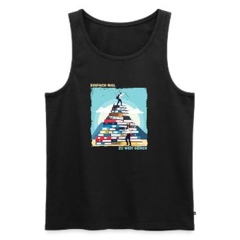 Pile de livres Rise - Débardeur bio Premium Homme - noir - Devant - Michal (187cm)