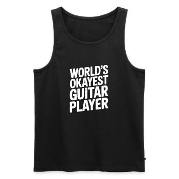 World’s Okayest Guitar Player - Men's Premium Organic Tank Top - black - Front - AI Model Male 178 light (178cm)