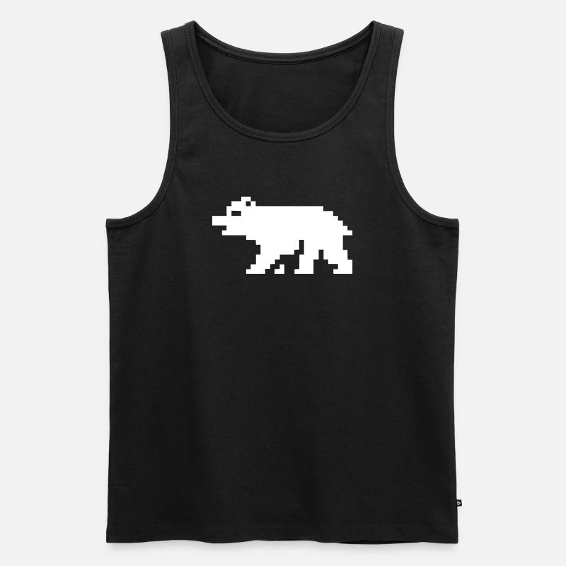 Ours en pixels 8 bits - Débardeur bio Premium Homme - noir