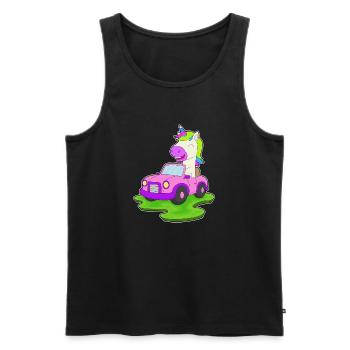 Einhorn Auto - Männer Premium Bio Tank Top - Schwarz - Vorne - AI Model Male 178 light (178cm)