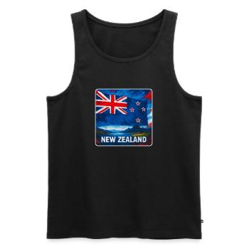 Neuseeland Flaggen Design - Männer Premium Bio Tank Top - Schwarz - Vorne - Michal (187cm)