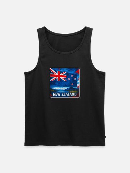 Neuseeland Flaggen Design - Männer Premium Bio Tank Top - Schwarz
