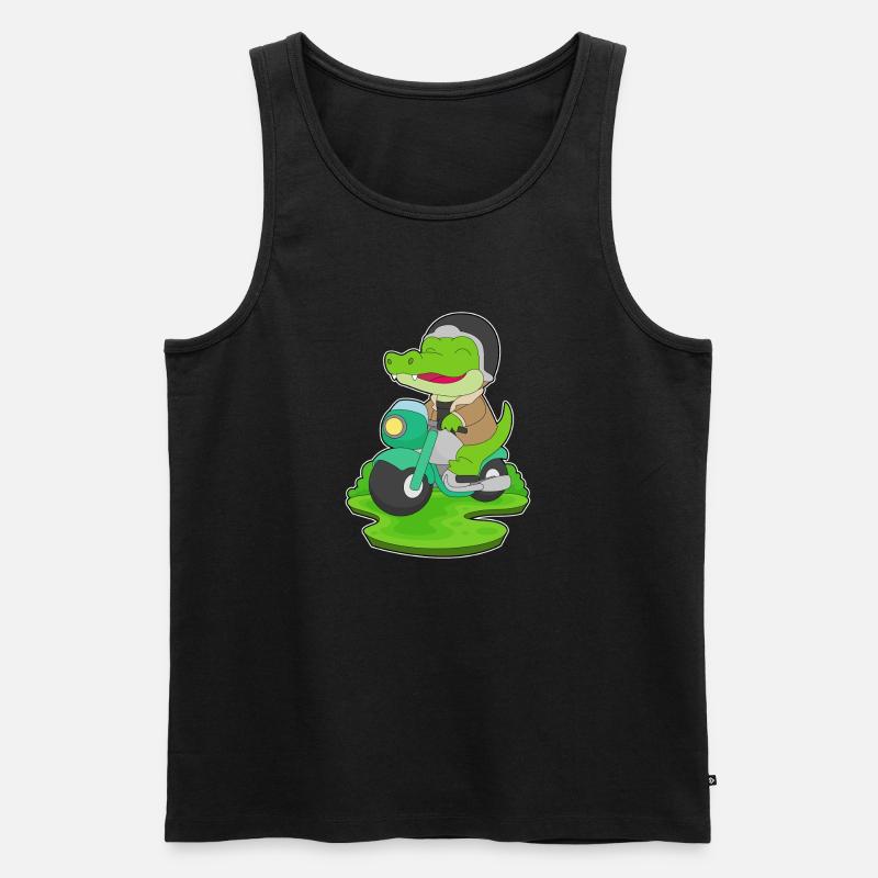Krokodil Motorroller - Männer Premium Bio Tank Top - Schwarz