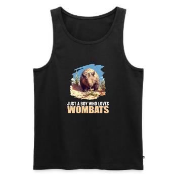 Wombats Wombat - Männer Premium Bio Tank Top - Schwarz - Vorne - Michal (187cm)