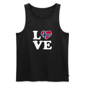 Amour - Drapeau de la Norvège - Norvège - Norvège - Débardeur bio Premium Homme - noir - Devant - Michal (187cm)