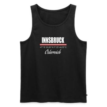Innsbruck - Débardeur bio Premium Homme - noir - Devant - Michal (187cm)