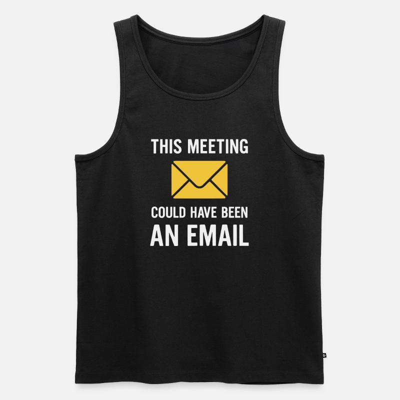 Meeting oder E-Mail - Männer Premium Bio Tank Top - Schwarz