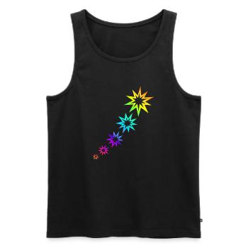 Bunte Sterne - Männer Premium Bio Tank Top - Schwarz - Vorne - AI Model Male 178 light (178cm)