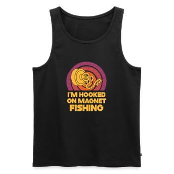 Neodymium Magnet Fishing Magnetic Fisher - Men's Premium Organic Tank Top - black - Front - AI Model Male 178 light (178cm)