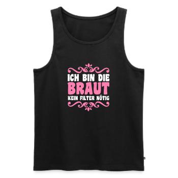 JGA Team Braut Junggesellinnenabschied - Männer Premium Bio Tank Top - Schwarz - Vorne - Michal (187cm)