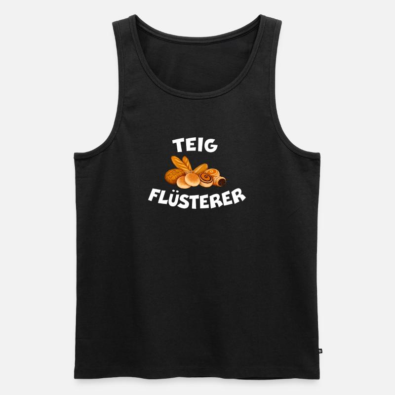 TEIGFLÜSTERER Bäcker Spruch Brot backen - Männer Premium Bio Tank Top - Schwarz