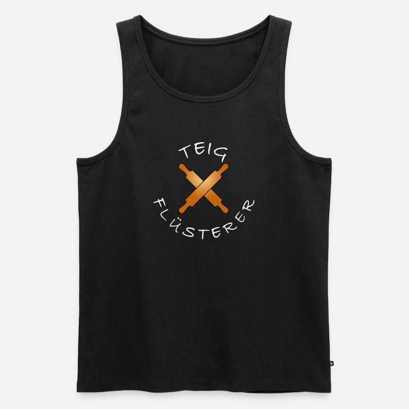 Lustiger Bäcker Spruch backen Teigflüsterer - Männer Premium Bio Tank Top - Schwarz