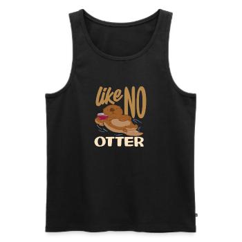 Dessin animé de loutre de mer comme sans jeu de mots - Débardeur bio Premium Homme - noir - Devant - Michal (187cm)