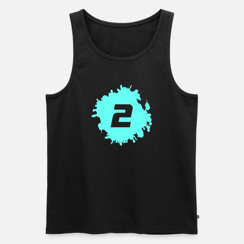 Neon Aqua 2 Splash - Männer Premium Bio Tank Top - Schwarz