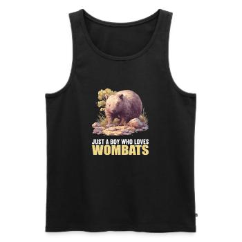 Wombats Wombat - Männer Premium Bio Tank Top - Schwarz - Vorne - Michal (187cm)