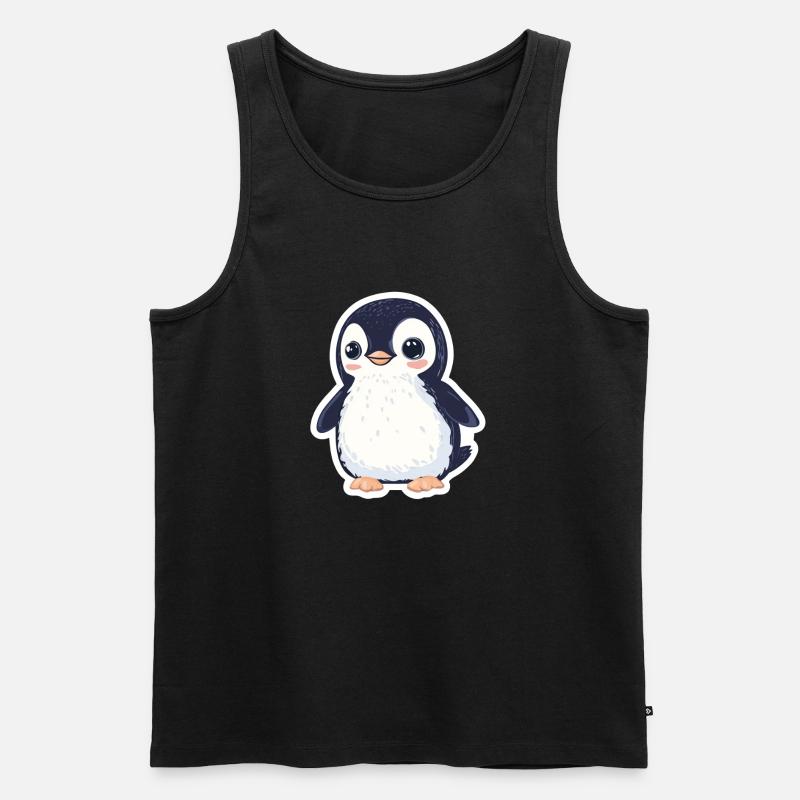 Pinguin - Männer Premium Bio Tank Top - Schwarz