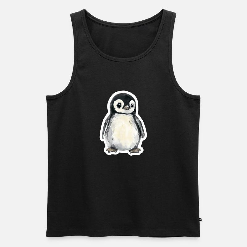 Pinguin - Männer Premium Bio Tank Top - Schwarz