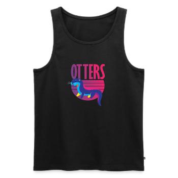 Sea Otter Retro - Men's Premium Organic Tank Top - black - Front - Michal (187cm)