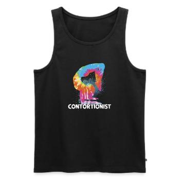 Quote for a contortionist - Men's Premium Organic Tank Top - black - Front - Michal (187cm)