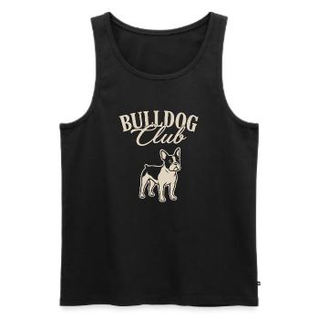 Bulldog Club Illustration - Männer Premium Bio Tank Top - Schwarz - Vorne - Michal (187cm)