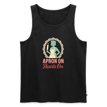 Traditionelle Frau Vintage Sahm Retro Hausfrau - Männer Premium Bio Tank Top - Schwarz - Vorne - Michal (187cm)