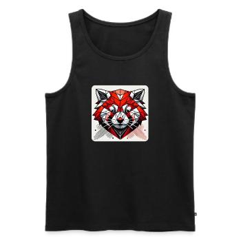 Geometric Red Panda Polygon - Men's Premium Organic Tank Top - black - Front - AI Model Male 178 light (178cm)