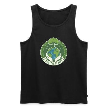 Sauvez la planète Eco Jour de la Terre Nature Design - Débardeur bio Premium Homme - noir - Devant - AI Model Male 178 light (178cm)