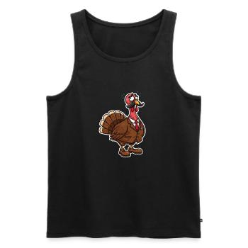Costume élégant Turquie Dessin animé - Débardeur bio Premium Homme - noir - Devant - AI Model Male 178 light (178cm)