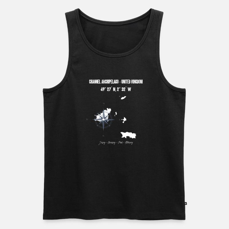 Kanalinseln Kartendesign - Männer Premium Bio Tank Top - Schwarz