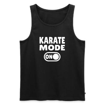 Mode Karaté ON – Motivation pour les artistes martiaux - Débardeur bio Premium Homme - noir - Devant - Michal (187cm)