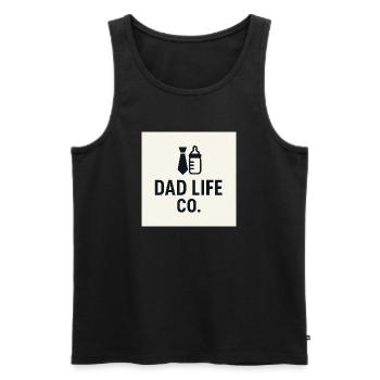 Dad Life Co Büro Flaschen - Männer Premium Bio Tank Top - Schwarz - Vorne - AI Model Male 178 light (178cm)