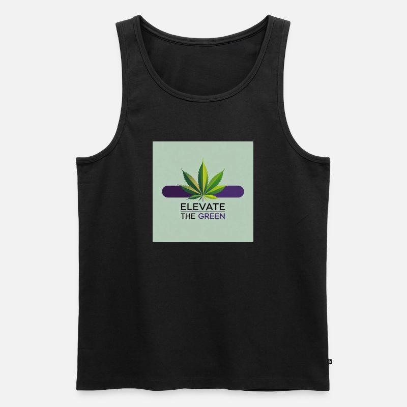 Elevate The Green Cannabis Leaf - Männer Premium Bio Tank Top - Schwarz
