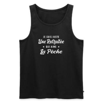 Pensionierter Angelenthusiast - Männer Premium Bio Tank Top - Schwarz - Vorne - AI Model Male 178 light (178cm)