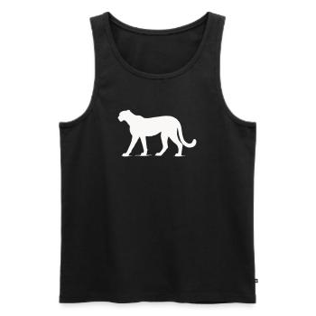 Gepard Tier  - Männer Premium Bio Tank Top - Schwarz - Vorne - Michal (187cm)