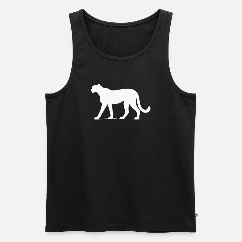 Gepard Tier  - Männer Premium Bio Tank Top - Schwarz