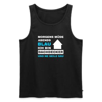 Roofer Roof Roofing Master Roofer - Men's Premium Organic Tank Top - black - Front - AI Model Male 178 light (178cm)