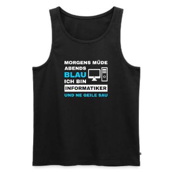 computer scientist programmer admin sayings funny - Men's Premium Organic Tank Top - black - Front - Michal (187cm)