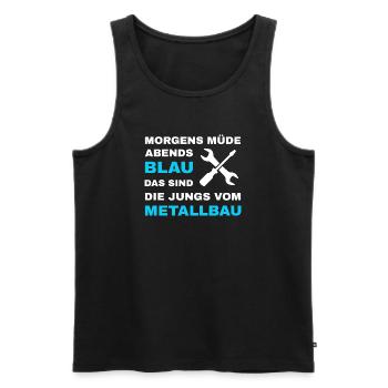 Metal construction Metal workers Locksmiths Steel construction - Men's Premium Organic Tank Top - black - Front - AI Model Male 178 light (178cm)
