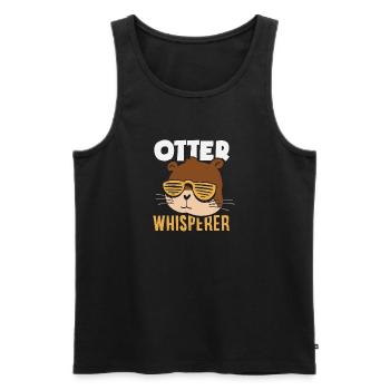 Sea Otter Whisperer - Men's Premium Organic Tank Top - black - Front - Michal (187cm)