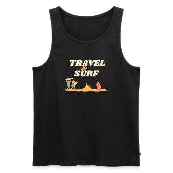 Vacation - Men's Premium Organic Tank Top - black - Front - AI Model Male 178 light (178cm)